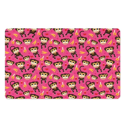 Monkey And Banana Pattern Print Polyester Doormat