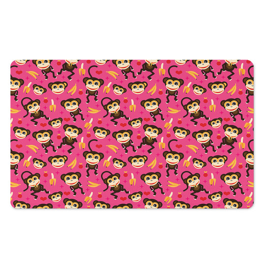 Monkey And Banana Pattern Print Polyester Doormat
