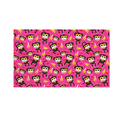 Monkey And Banana Pattern Print Polyester Flag
