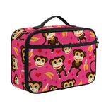 Monkey And Banana Pattern Print Portable Lunch Bag