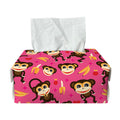 Monkey And Banana Pattern Print Rectangle Tissue Box Cover