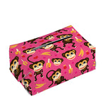 Monkey And Banana Pattern Print Rectangle Tissue Box Cover