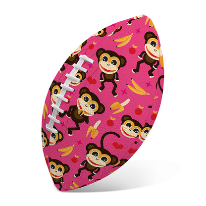Monkey And Banana Pattern Print Rugby Ball