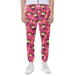 Monkey And Banana Pattern Print Scuba Joggers