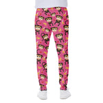 Monkey And Banana Pattern Print Scuba Joggers