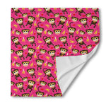 Monkey And Banana Pattern Print Silk Bandana