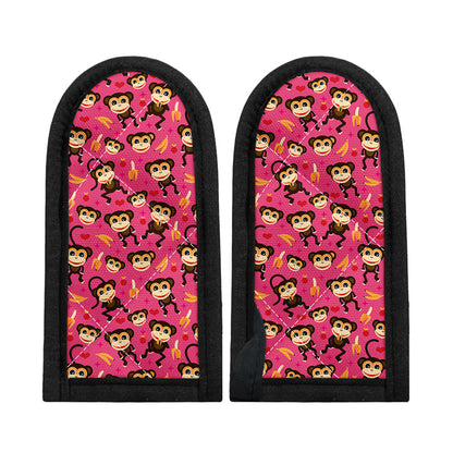 Monkey And Banana Pattern Print Skillet Handle Cover
