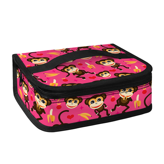 Monkey And Banana Pattern Print Small Lunch Bag