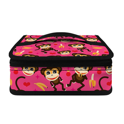 Monkey And Banana Pattern Print Small Lunch Bag