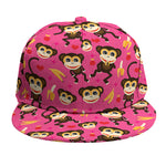 Monkey And Banana Pattern Print Snapback Cap