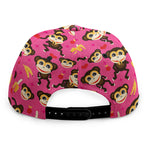 Monkey And Banana Pattern Print Snapback Cap