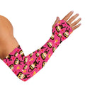 Monkey And Banana Pattern Print Sun Protection Arm Sleeves