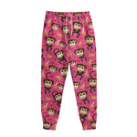 Monkey And Banana Pattern Print Sweatpants