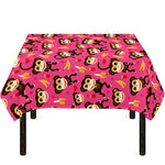 Monkey And Banana Pattern Print Tablecloth