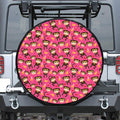 Monkey And Banana Pattern Print Tire Cover