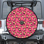 Monkey And Banana Pattern Print Tire Cover With Camera Hole