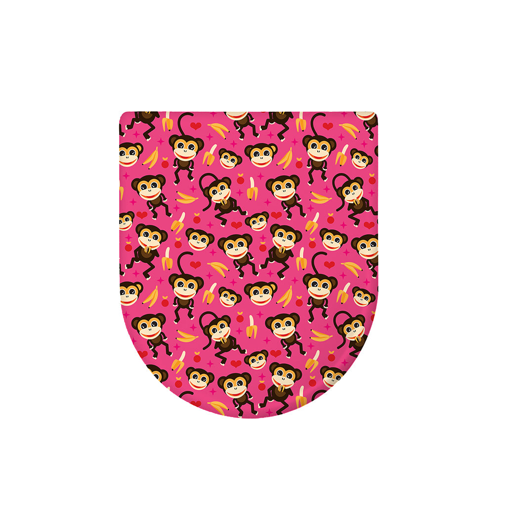Monkey And Banana Pattern Print Toilet Lid Cover