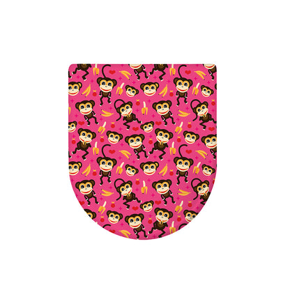 Monkey And Banana Pattern Print Toilet Lid Cover