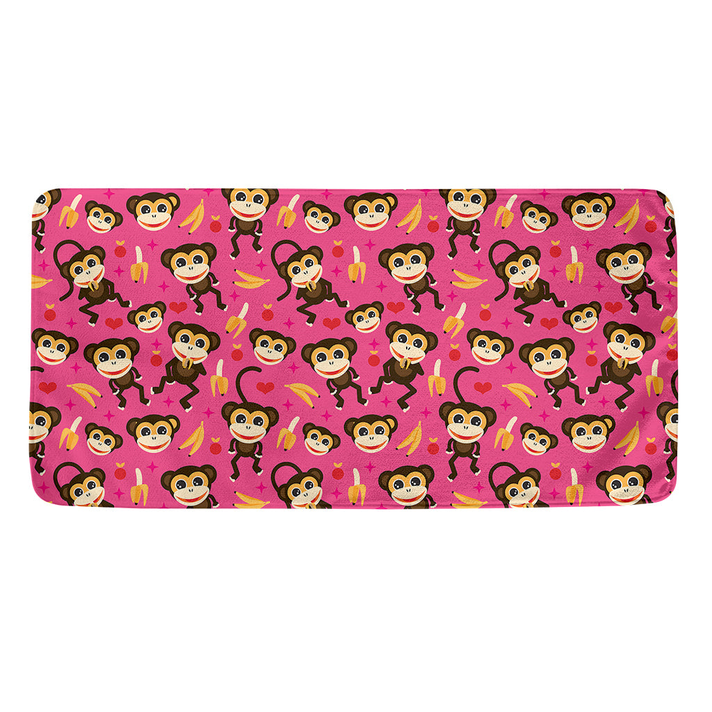 Monkey And Banana Pattern Print Towel