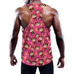 Monkey And Banana Pattern Print Training Tank Top