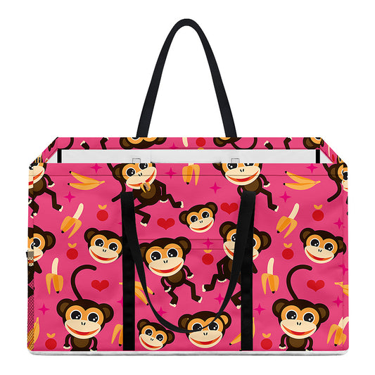 Monkey And Banana Pattern Print Utility Tote Bag