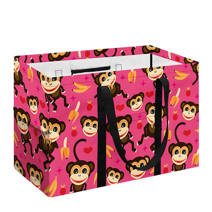 Monkey And Banana Pattern Print Utility Tote Bag