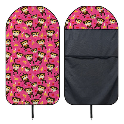 Monkey And Banana Pattern Print Waterproof Car Seat Cover