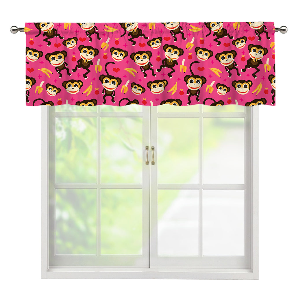 Monkey And Banana Pattern Print Window Valance