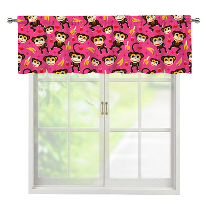 Monkey And Banana Pattern Print Window Valance