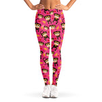 Monkey And Banana Pattern Print Women's Leggings
