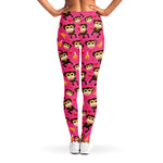 Monkey And Banana Pattern Print Women's Leggings