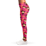 Monkey And Banana Pattern Print Women's Leggings