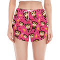 Monkey And Banana Pattern Print Women's Split Running Shorts