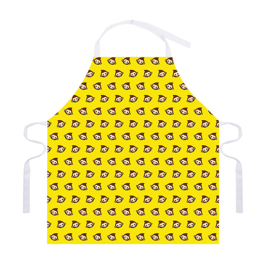 Monkey Emoji Pattern Print Adjustable Apron