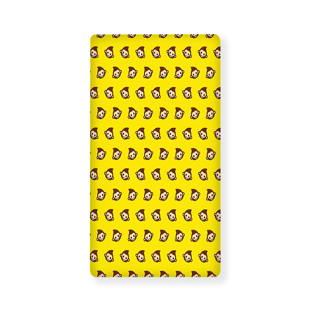 Monkey Emoji Pattern Print Baby Crib Sheet