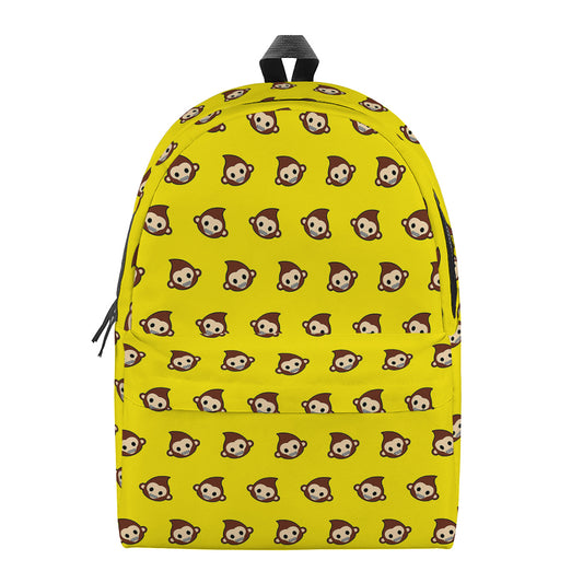 Monkey Emoji Pattern Print Backpack