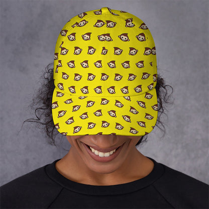 Monkey Emoji Pattern Print Baseball Cap
