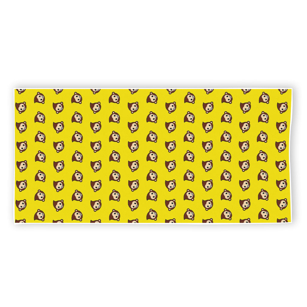 Monkey Emoji Pattern Print Beach Towel