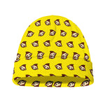 Monkey Emoji Pattern Print Beanie