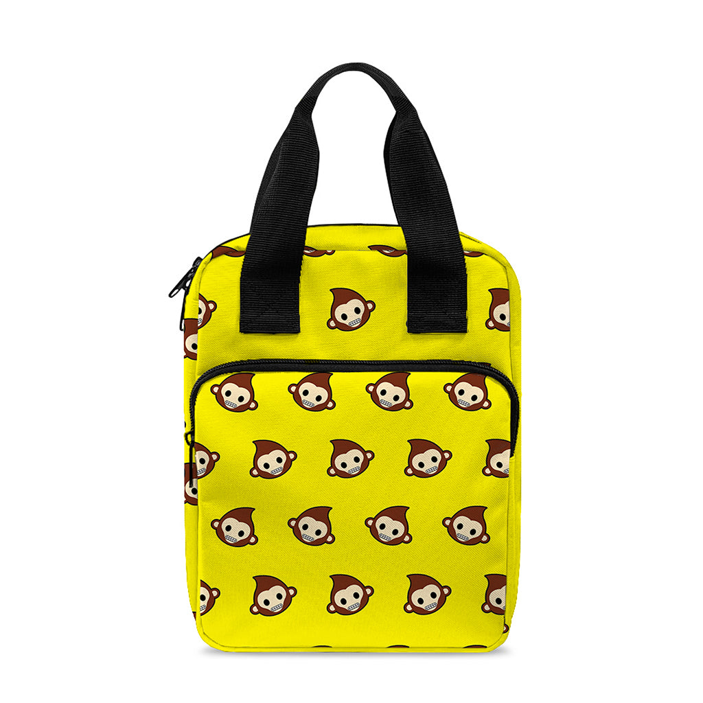 Monkey Emoji Pattern Print Bible Tote Bag