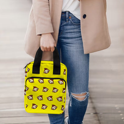 Monkey Emoji Pattern Print Bible Tote Bag