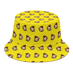 Monkey Emoji Pattern Print Bucket Hat