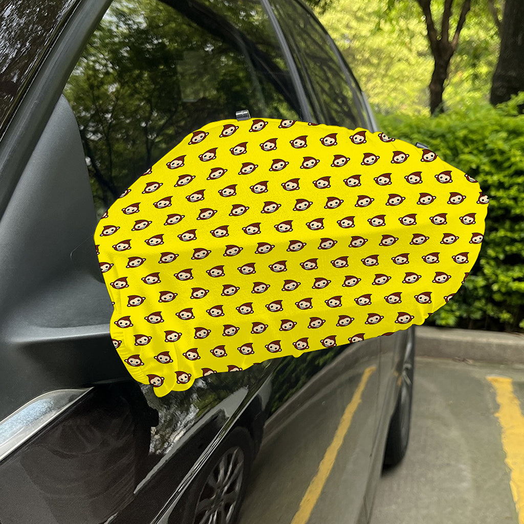 Monkey Emoji Pattern Print Car Side Mirror Covers