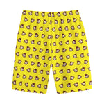 Monkey Emoji Pattern Print Cotton Shorts
