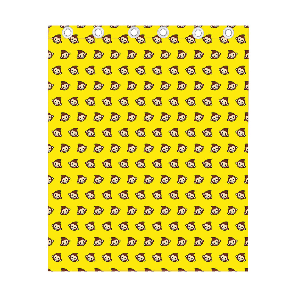 Monkey Emoji Pattern Print Curtain
