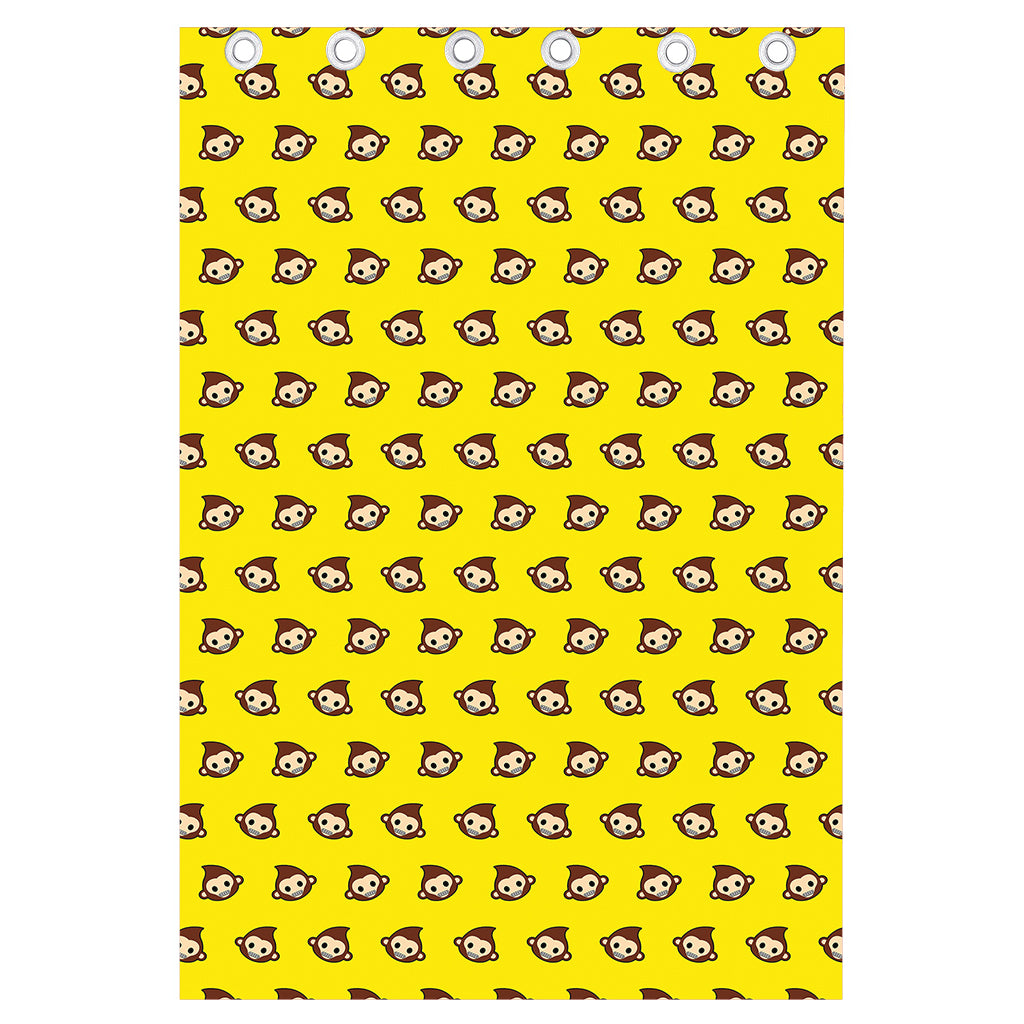 Monkey Emoji Pattern Print Curtain