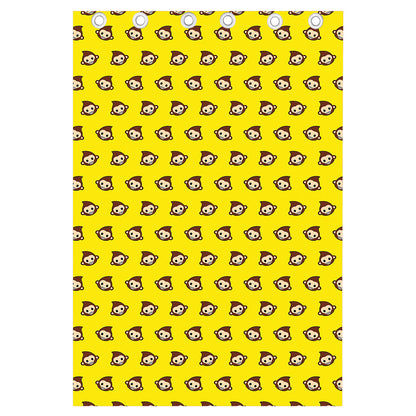 Monkey Emoji Pattern Print Curtain