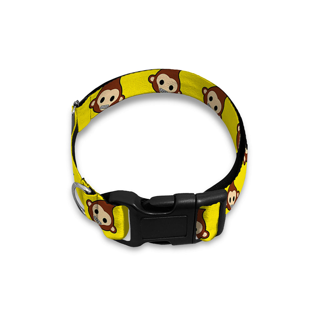 Monkey Emoji Pattern Print Dog Collar
