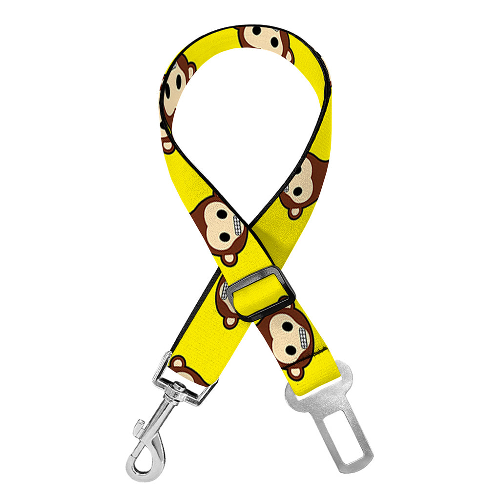 Monkey Emoji Pattern Print Dog Seat Belt