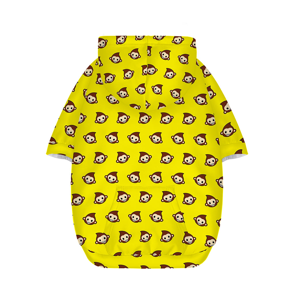 Monkey Emoji Pattern Print Dog Zip Up Hoodie